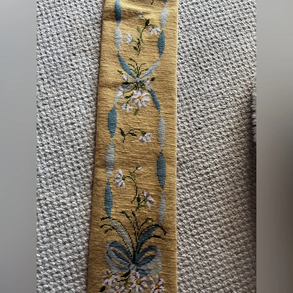Gold Floral Embroidered Wall Runner